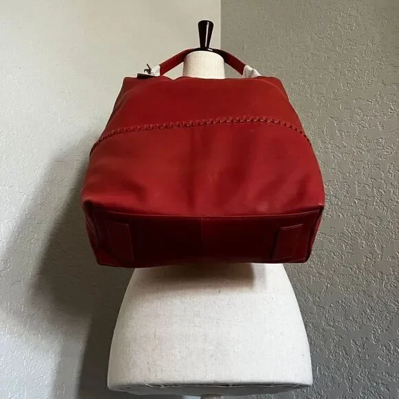 Hobo Entrine Whipstitch Leather Shoulder Tote Bag, Leather, Orange (Ginger) NWT - Picture 10 of 16